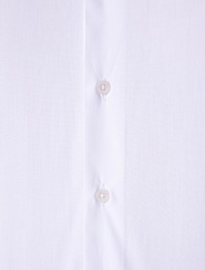 پیراهن آستین بلند مردانه یقه ایتالیایی ساده اندامی سفید پیرکاردین