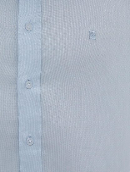 پیراهن آستین بلند مردانه یقه کلاسیک طرح ساده جذب آبی روشن پیرکاردین