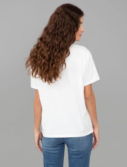تی شرت زنانه آستین کوتاه یقه گرد طرحدار معمولی سفید پیرکاردین