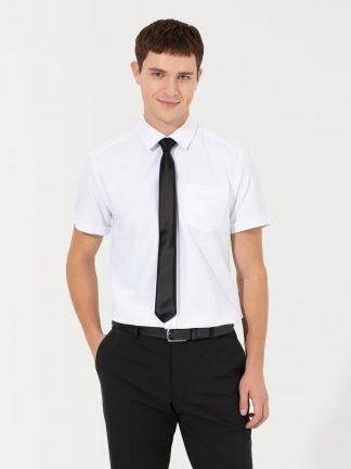 پیراهن آستین کوتاه مردانه معمولی سفید پیرکاردین