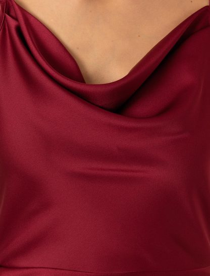 پیراهن و لباس مجلسی زنانه معمولی زرشکی پیرکاردین