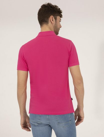 تی شرت مردانه یقه پولو مدل جذب سرخابی پیرکاردین