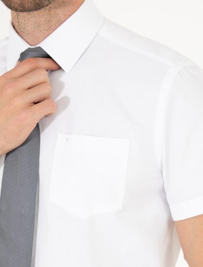 پیراهن آستین بلند مردانه معمولی سفید پیرکاردین