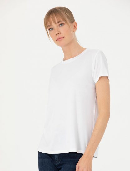 تی شرت زنانه معمولی سفید پیرکاردین