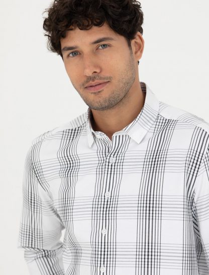 پیراهن آستین بلند مردانه معمولی زغالی پیرکاردین