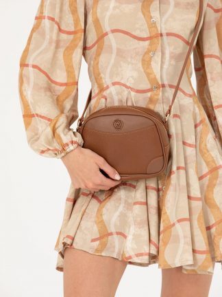 کیف دوشی زنانه قهوه ای پیرکاردین