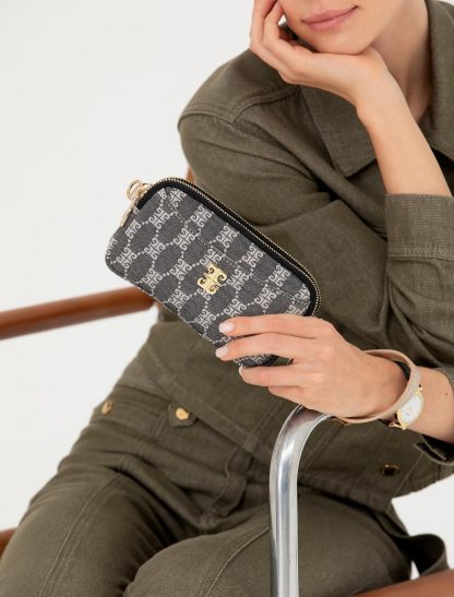 کیف دوشی زنانه خاکستری پیرکاردین
