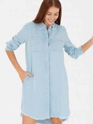 پیراهن و لباس مجلسی زنانه A-Form آبی روشن یو اس پولو