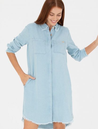 پیراهن و لباس مجلسی زنانه A-Form آبی روشن یو اس پولو