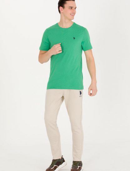 تی شرت مردانه آستین کوتاه یقه گرد معمولی سبز یو اس پولو