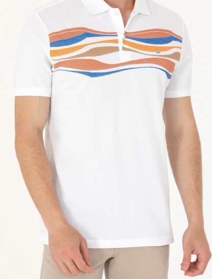 تی شرت مردانه یقه پولو آستین کوتاه ساده معمولی نارنجی یو اس پولو