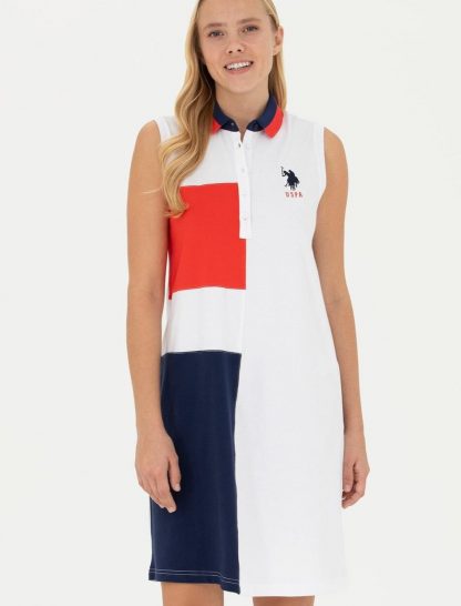 پیراهن و لباس مجلسی زنانه A-Form سفید یو اس پولو