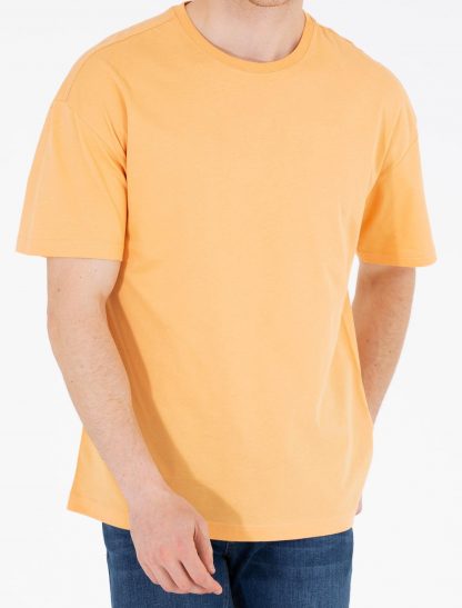 تی شرت مردانه اورسایز آستین کوتاه یقه گرد خردلی یو اس پولو
