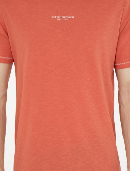 تی شرت مردانه معمولی صورتی پودری یو اس پولو