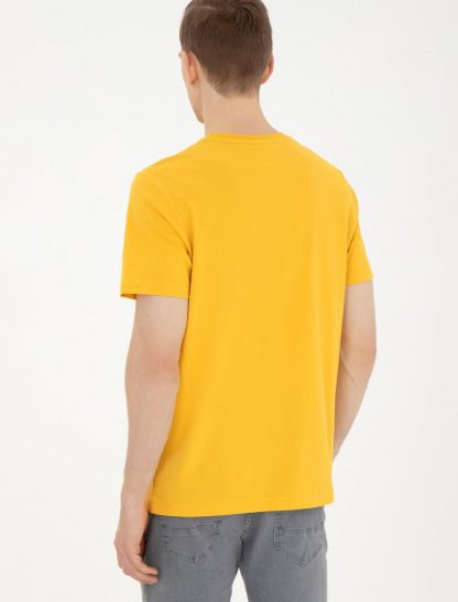 تی شرت مردانه معمولی زعفرانی یو اس پولو