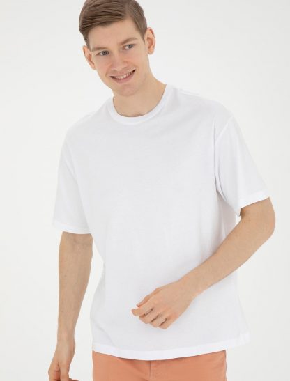 تی شرت مردانه راحت سفید یو اس پولو
