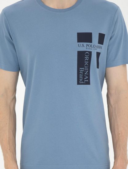 تی شرت مردانه معمولی آبی نیلی یو اس پولو