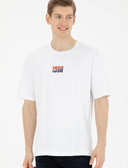 تی شرت مردانه راحت سفید یو اس پولو