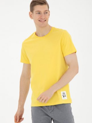 تی شرت مردانه معمولی زرد یو اس پولو