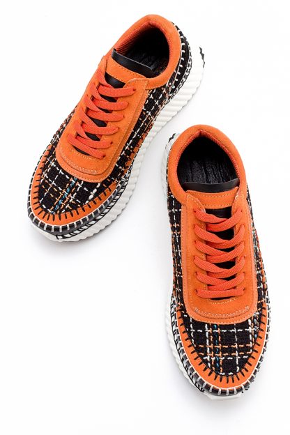 کفش کتانی زنانه نارنجی لووی شوز 9-66400