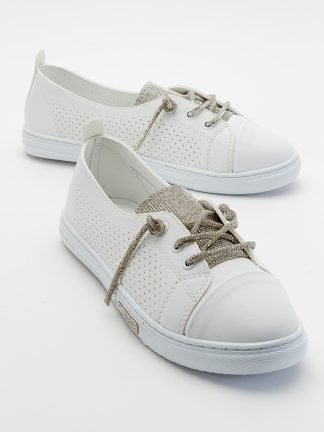 کفش کتانی زنانه سفید لووی شوز 102-205