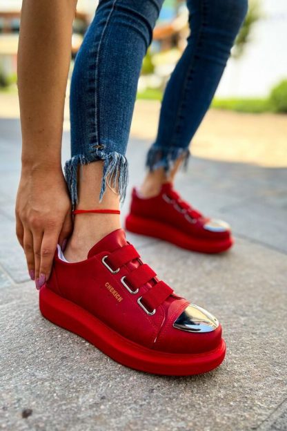 کفش کتانی زنانه قرمز پاناما کلاب T145818