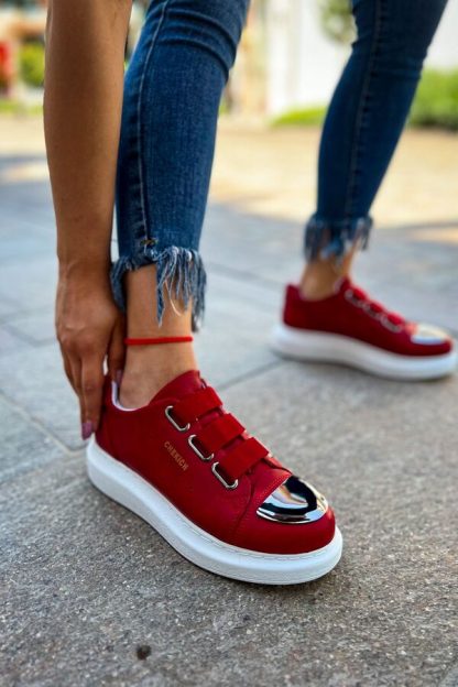 کفش کتانی زنانه قرمز پاناما کلاب T145805