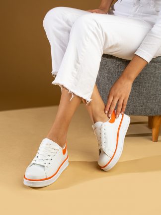 کفش کتانی زنانه سفید 1-340-24BTuruncu