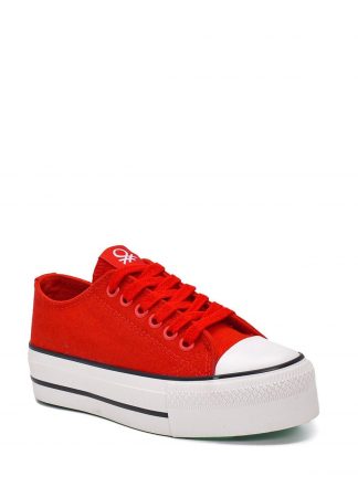 کفش کتانی زنانه قرمز بنتون BN-30935
