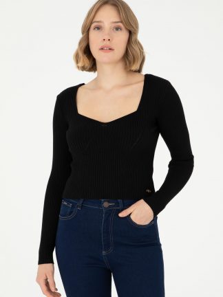 پلیور زنانه مشکی یو اس پولو