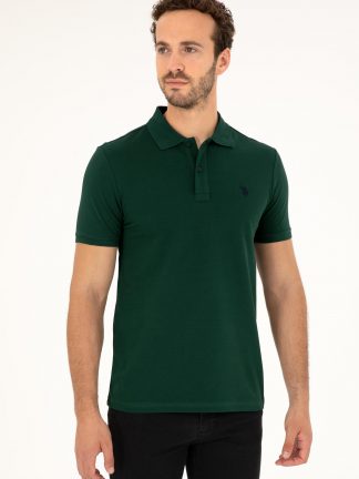 پولوشرت مردانه سبز تیره یو اس پولو
