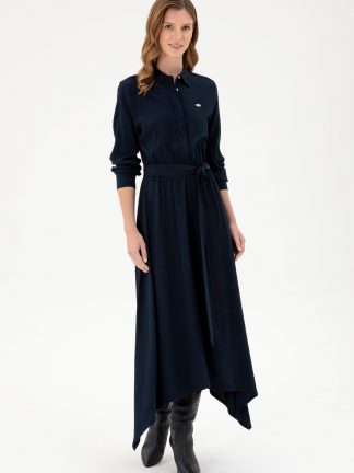 پیراهن و لباس مجلسی زنانه سرمه ای یو اس پولو