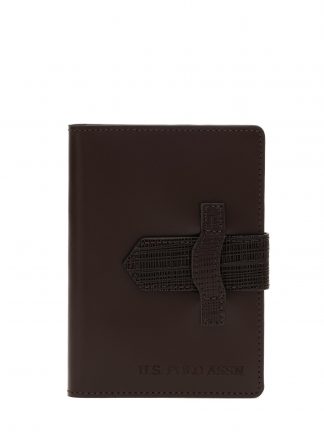 کیف پول و کارت مردانه قهوه ای یو اس پولو
