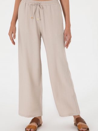 شلوار کتان زنانه بژ یو اس پولو