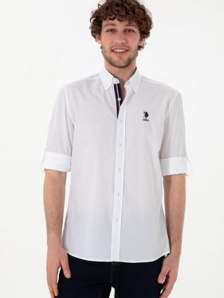 پیراهن مردانه سفید یو اس پولو