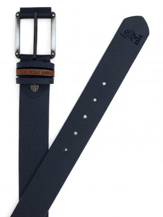 کمربند مردانه سرمه ای یو اس پولو