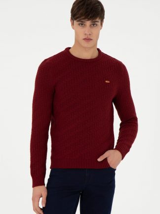 پلیور مردانه زرشکی یو اس پولو