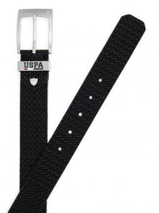 کمربند مردانه مشکی یو اس پولو