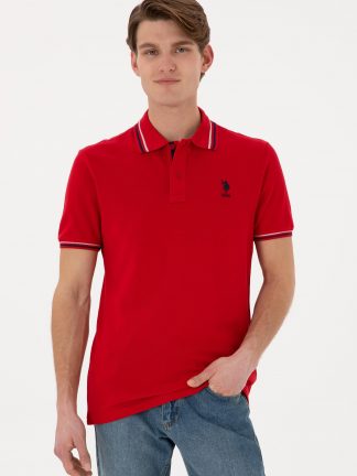 پولوشرت مردانه قرمز یو اس پولو