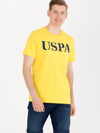 تی شرت مردانه زرد تیره یو اس پولو