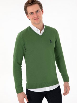 پلیور مردانه سبز یو اس پولو