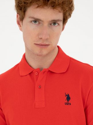 پولوشرت مردانه قرمز یو اس پولو