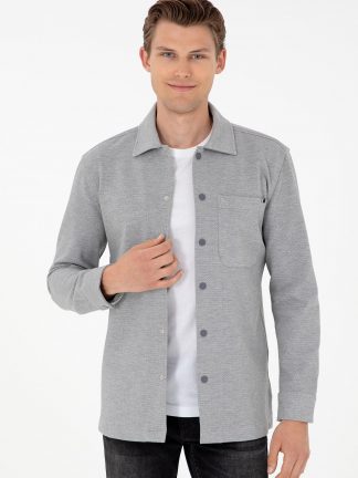 پیراهن مردانه خاکستری روشن یو اس پولو