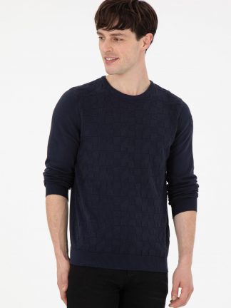 پلیور مردانه سرمه ای یو اس پولو