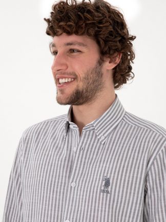 پیراهن مردانه خاکستری روشن یو اس پولو