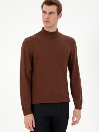 پلیور مردانه قهوه ای یو اس پولو