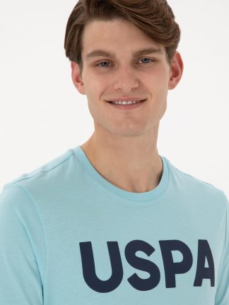 تی شرت مردانه آبی فیروزه ای یو اس پولو