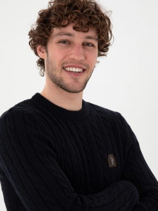 پلیور مردانه سرمه ای یو اس پولو