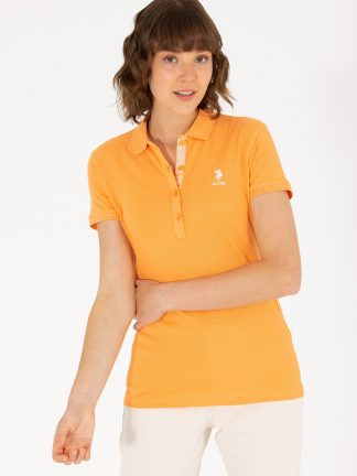 تیشرت زنانه نارنجی یو اس پولو