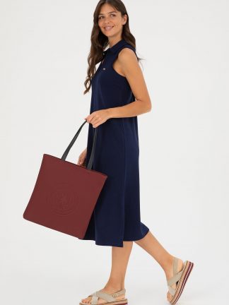 کیف زنانه زرشکی یو اس پولو